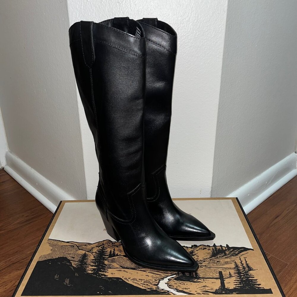 SOLD - Mango Cowboy Leather Boots Womens EU 37 / US 6.5